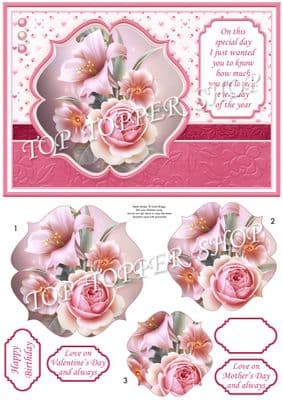 LILY ROSES & VERSE A5 Quick Pyramage printed sheet 926MB