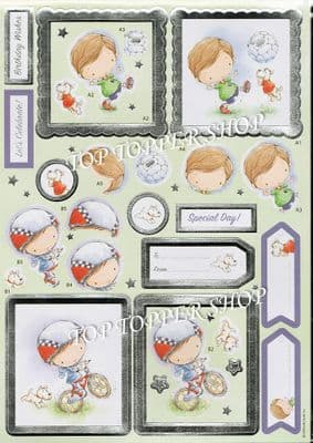 Little Adventures - Boys Anita's Foiled Die Cut Decoupage Sheet 169944