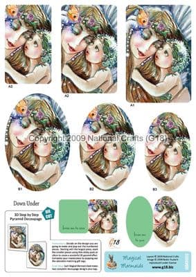 MAGICAL MERMAIDS DOWN UNDER - DIE CUT PYRAMID DECOUPAGE G18