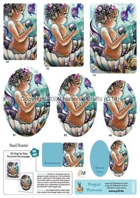MAGICAL MERMAIDS PEARL HUNTER - DIE CUT PYRAMID DECOUPAGE G18