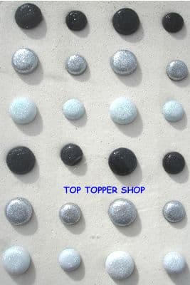 MAKING MEMORIES SHIMMER BRADS BLACK & WHITE