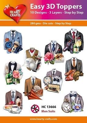 Men's Suits 10 Easy 3d Die Cut Decoupage Toppers Hearty Crafts HC13666