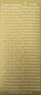 Mini Merry Christmas Gold Peel Off Stickers Doodey B102