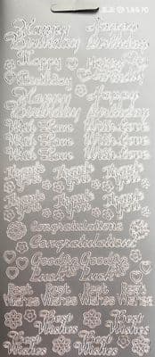 MIXED OCCASIONS / GREETINGS SILVER PEEL OFF STICKERS JeJe 477500
