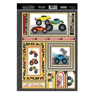 Monster Truck Madness! - Hunkydory Favourites Toppers A4 Sheet