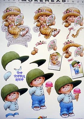 MOREHEAD DECOUPAGE 51 GIRL & FAN, BOY & ICE CREAM