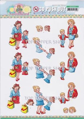 Mother & Child Die Cut Decoupage Sheet Yvonne Creations Push Out SB10643