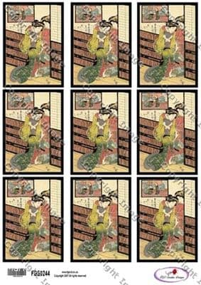 MULTI IMAGES ORIENTAL FGS ATC OR DECOUPAGE 0244