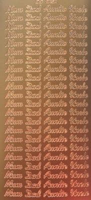Mum Dad Auntie Uncle Copper Peel Off Stickers Doodey DD2262
