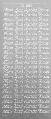 Mum Dad Auntie Uncle Silver Peel Off Stickers Doodey DD2262