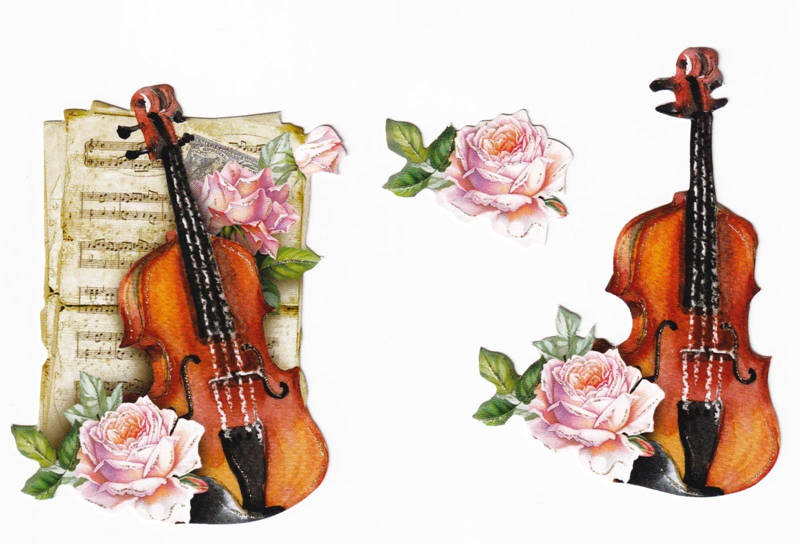 Music Instruments 10 Easy 3d Die Cut Decoupage Toppers Hearty Crafts ...