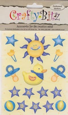 NEW BABY EMBELLISHMENTS - CRAFTY BITZ EMBOSSED STICKERS NDS588