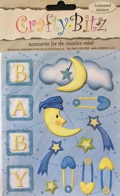 NEW BABY EMBELLISHMENTS - CRAFTY BITZ EMBOSSED STICKERS NDS590