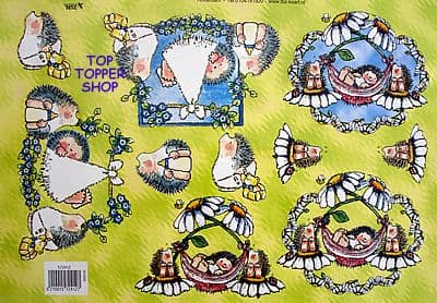 NEW BABY HEDGHOGS TBZ DECOUPAGE 412