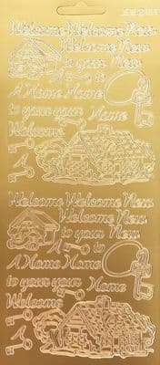 New Home Gold Peel Off Stickers JeJe 163