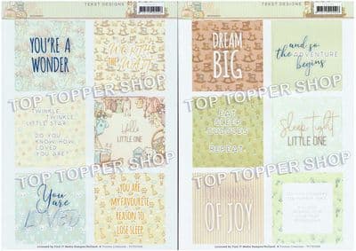 Newborn  A4 Die Cut Text Panels Yvonne Creations Push Out YCTD1006