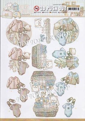 Newborn Baby Clothes Die Cut Decoupage Sheet Yvonne Creations Push Out SB10520