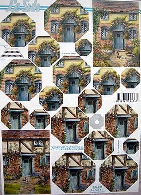 NOSTALGIC COTTAGE PYRAMID DECOUPAGE SHEET LE SUH 038