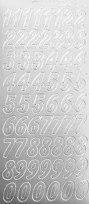 Numbers 2cm Silver Peel Off Stickers JeJe 1.2440 478301