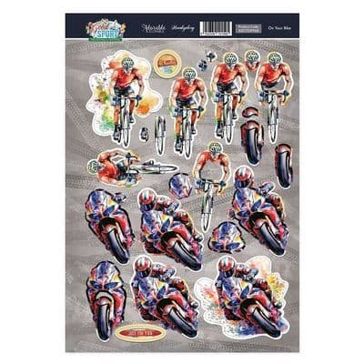 On Your Bike  - Hunkydory Good Sport Die Cut Decoupage Topper Sheet