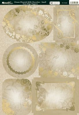 ORNATE FLOURISH MILK CHOCOLATE SMALL TOPPERS KANBAN PCT2330