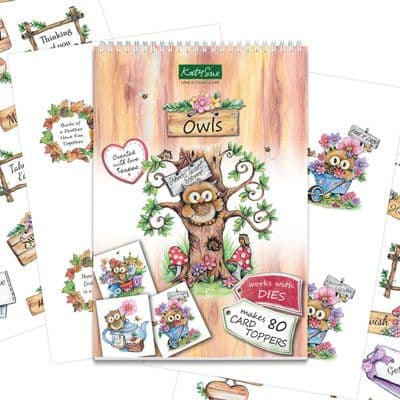 Owls Paper Craft Pad Toppers Sentiments & Verses