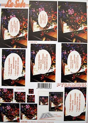 PANSIES PYRAMID DECOUPAGE SHEET LE SUH 020