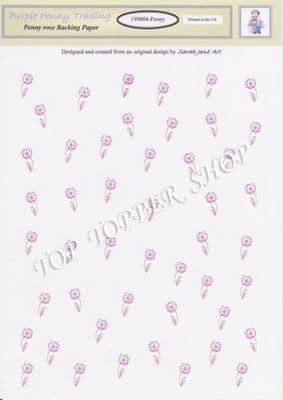 PENNY ROSE A4 BACKING PAPER Purple Penny Trading