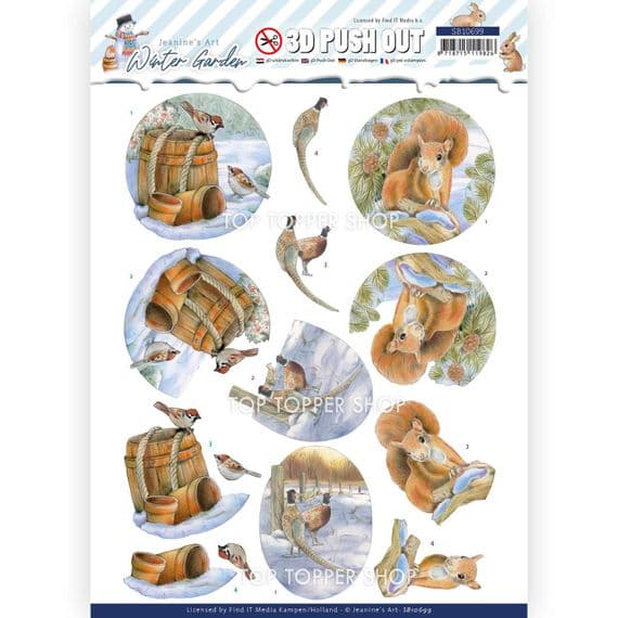Pheasant  Christmas Die Cut Decoupage Sheet Jeanine's Art Push Out SB10699