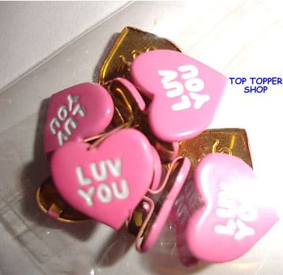 PINK HEART BRADS - LUV YOU GREETINGS