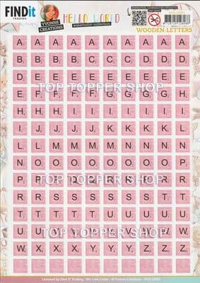 Pink Scrabble Letters  A4 Die Cut Paper Embellishments Push Out WDL10001