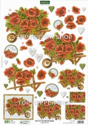 Poppy Barrow A4 Die Cut Decoupage Sheet - Katy Sue Designs