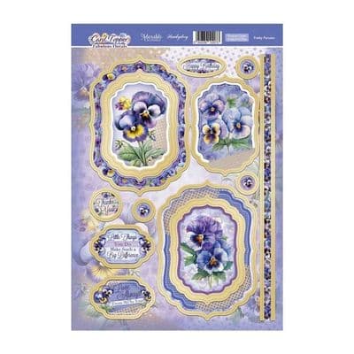 Pretty Pansies   - Hunkydory Fabulous Florals Card Topper Sheet