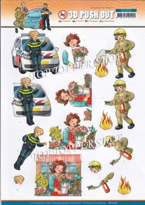 Professions Big Guys  Die Cut Decoupage Sheet Yvonne Creations Push Out SB10556
