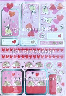 Puppy Love - Anita's Foiled Die Cut Decoupage Sheet 169926