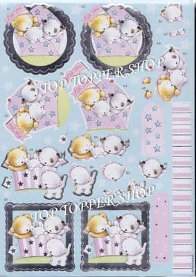 Puppy Surprise Anita's Foiled Die Cut Decoupage Sheet 169891