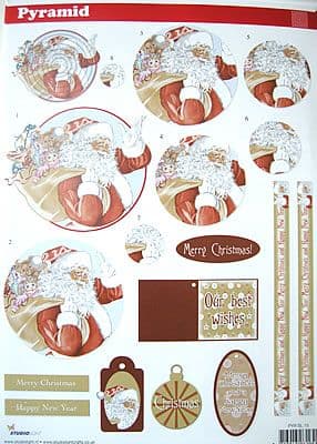 PYRAMID DECOUPAGE CHRISTMAS SANTA SL15