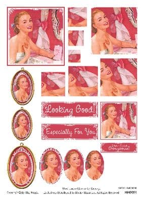 RAGING BEAUTIES TIM WRIGHT STACKER DECOUPAGE SHEET HH0001
