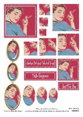 RAGING BEAUTIES TIM WRIGHT STACKER DECOUPAGE SHEET HH0003