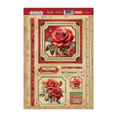Red, Red Roses   - Hunkydory Fabulous Florals Card Topper Sheet