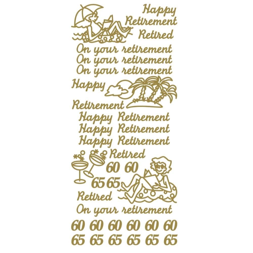 Retirement Gold Peel Off Stickers JeJe 1 1580