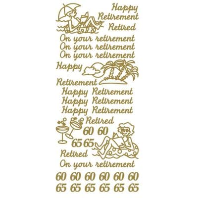 Retirement Gold Peel Off Stickers JeJe 1.1580