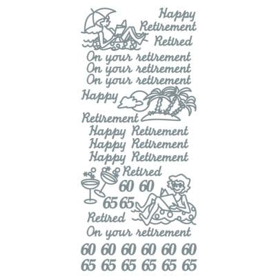 Retirement Silver Peel Off Stickers JeJe 1.1581