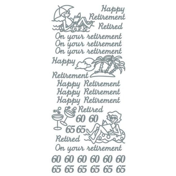 Retirement Silver Peel Off Stickers JeJe 1.1581