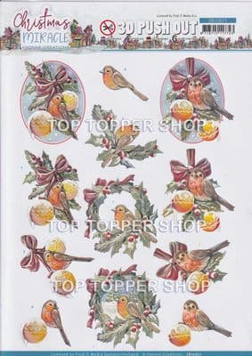Robin Die Cut Decoupage Sheet Christmas Miracle Yvonne Creations Push Out SB10671