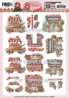 Rose Shopping  Die Cut Decoupage Sheet Berrie's Beauties Push Out SB10933