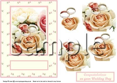 ROSES & RINGS DECOUPAGE  sheet