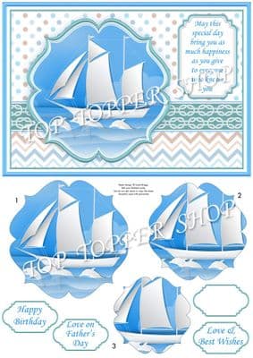 Sailing With Dolphins A5 Quick Pyramage Printed Sheet 924cbx