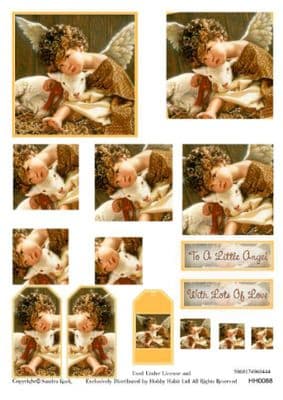 SANDRA KUCK LITTLE ANGELS STACKER DECOUPAGE SHEET HH0088
