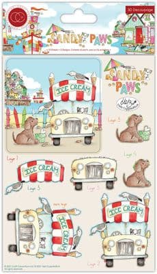 Sandy Paws 10 Sheets 3D Die Cut Decoupage Set Craft Consortium
